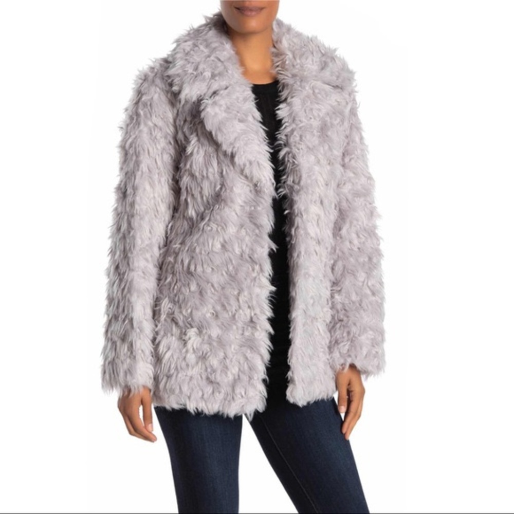 AVEC LES FILLES Notch Collar Curly Jacket